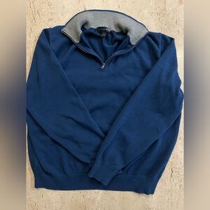 Land’s End 100% Cotton 1/4 Zip Pullover Men’s  Sweater Size Large